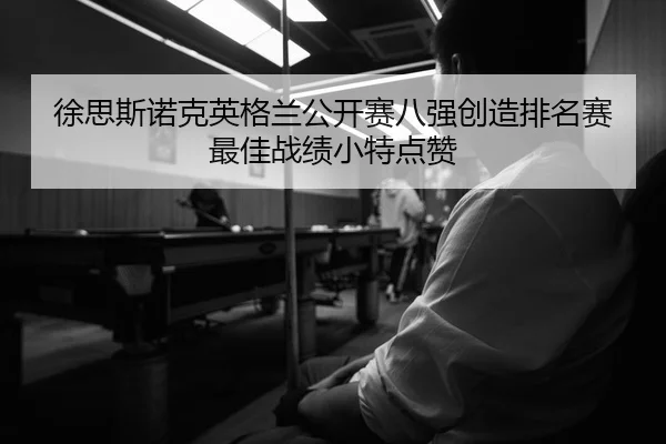 徐思斯诺克英格兰公开赛八强创造排名赛最佳战绩小特点赞